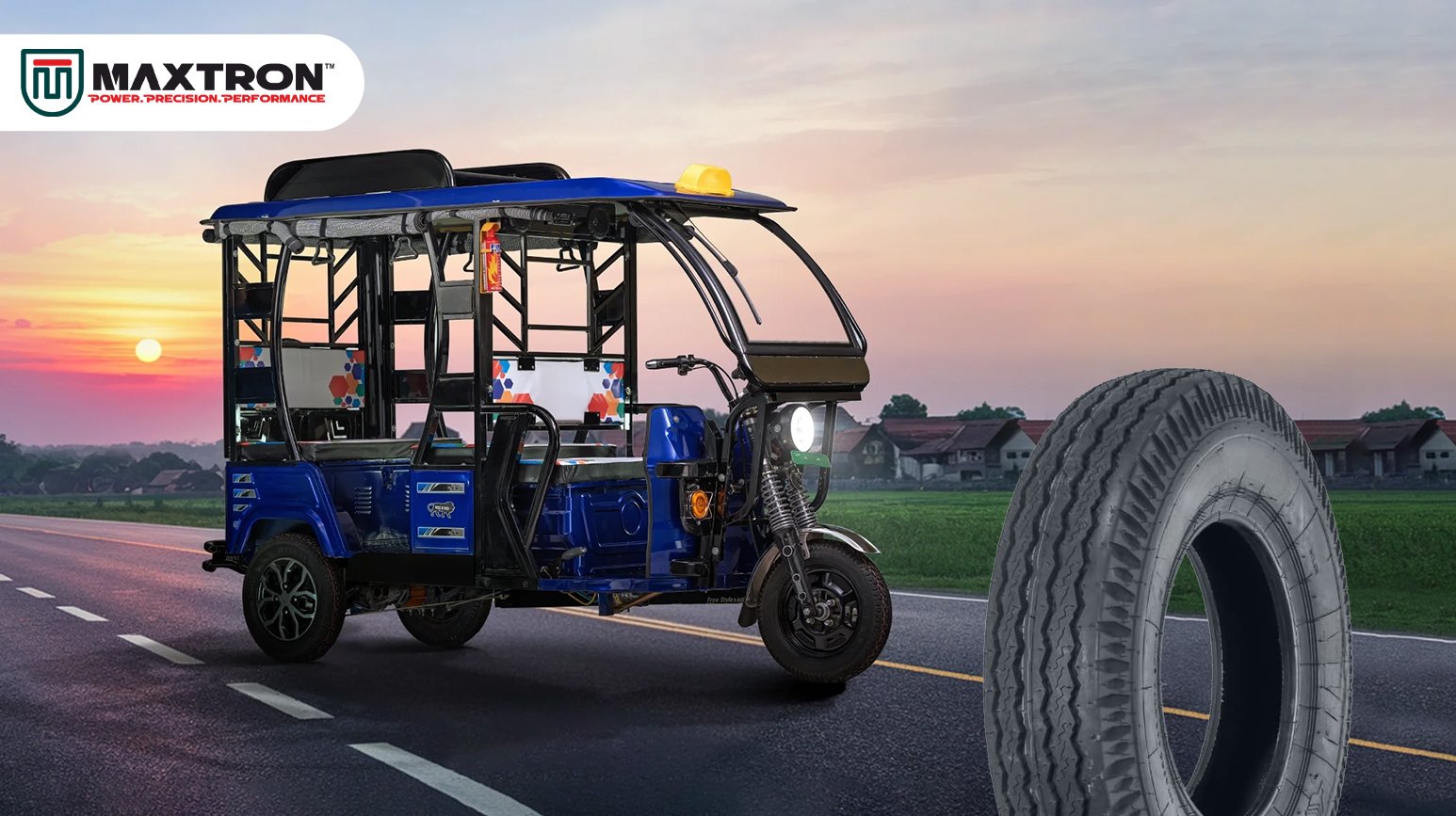 Maxtron three wheeler and e-rickshaw tyre