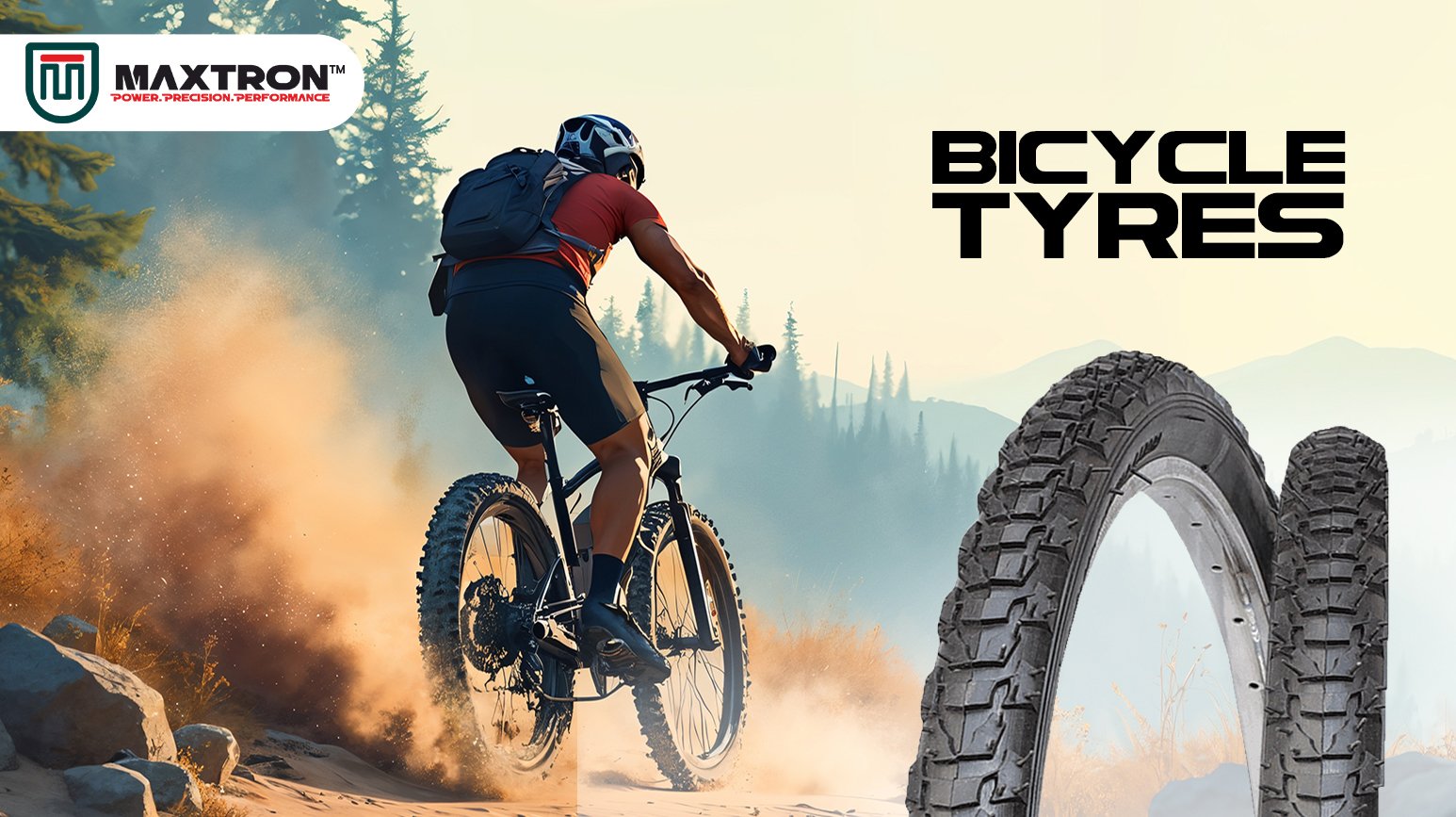 Maxtron bicycle tyre on urban road