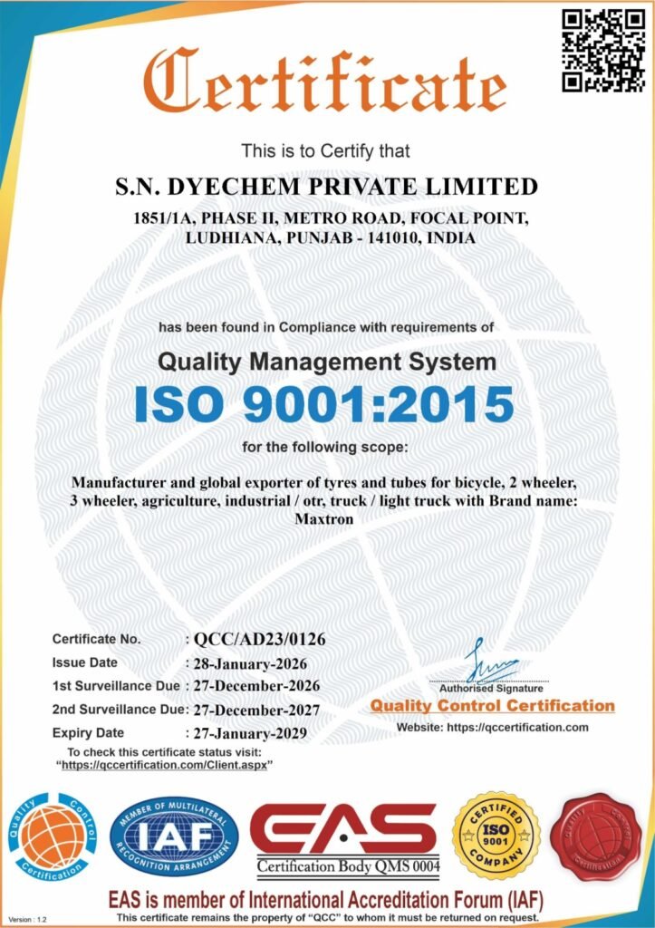 Maxtron ISO 9001:2015 Certificate